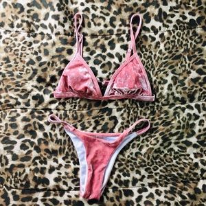 Pink Velvet Bikini